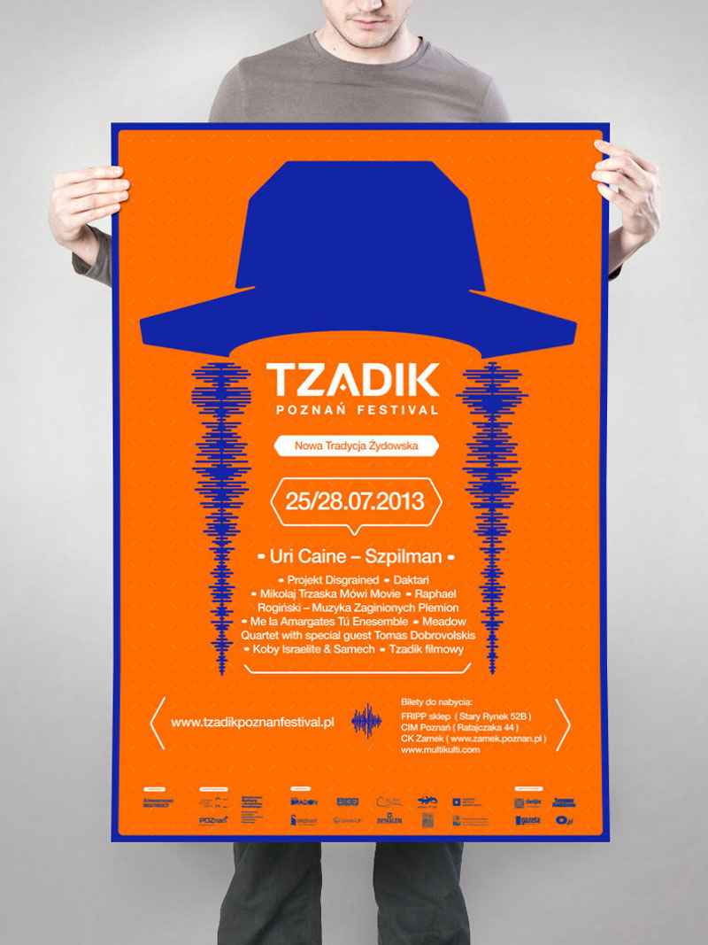 Plakat festiwalu Tzadik Nowa Tradycja Zydowska Poznań 2013
